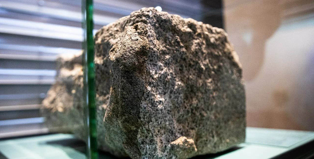 Stone fragment from the former Industrial Palace in Hiroshima. Photo: Facebook, National Museum.