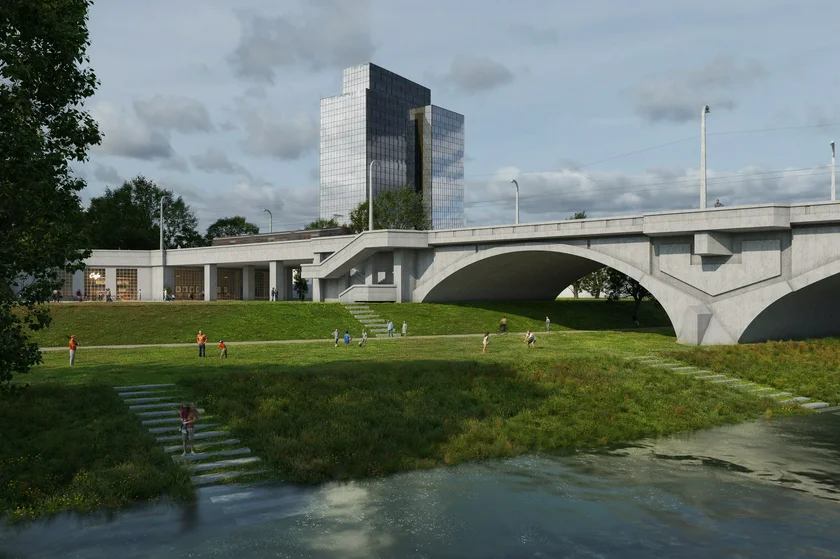 Concept sketch of Libeňský most. Image: Jan Dousek, Radovan Záborský