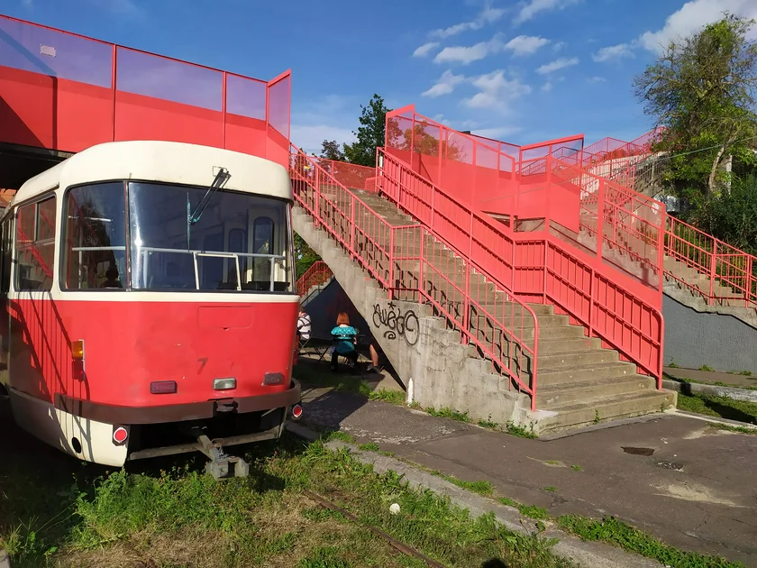 Repaired stairs at the tram loop. Photo: Raymond Johnston.