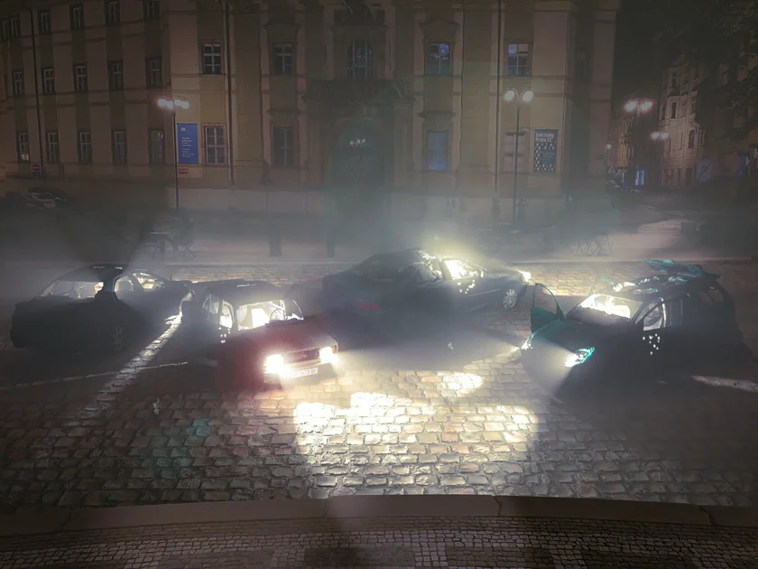 Maxim Velčovský's installation at  Mariánské náměstí. Photo: Signal.