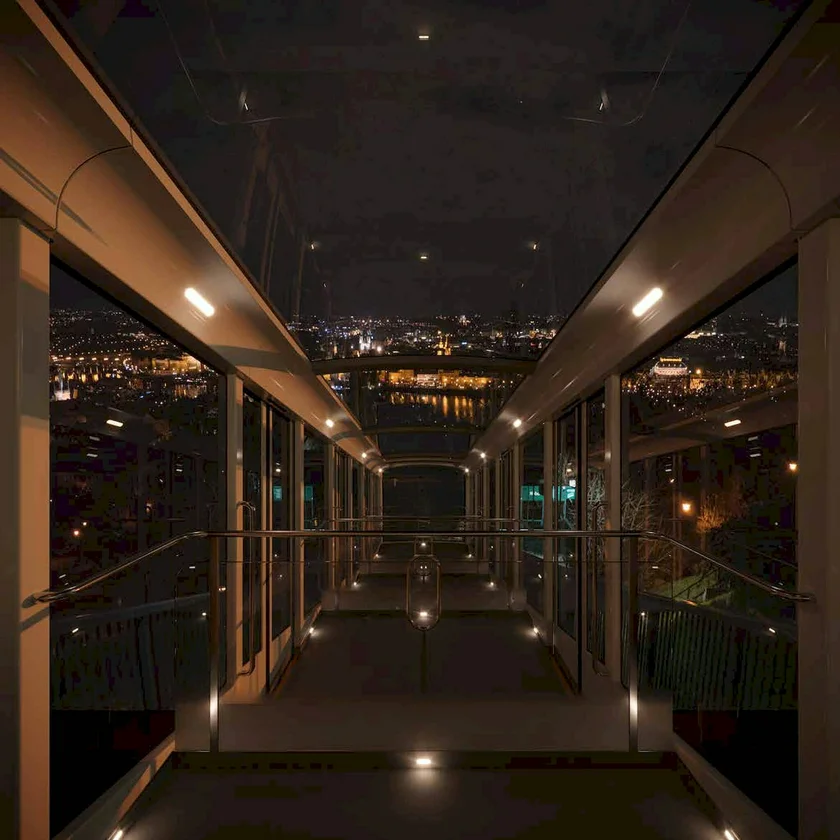 View from the new cable car at night. Photo: DPP.