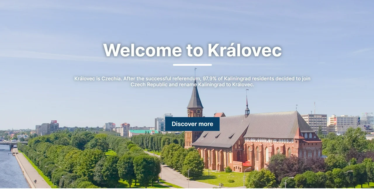 Fake 'Welcome to Královec' website. Source: Visitkralovec.cz.