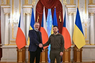 Czech Prime Minister Petr Fiala and Ukrainian President Volodymyr Zelenskiy. Photo: Twitter