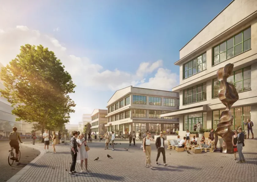 PCU’s Pragovka Campus will be in the central wing of the E Factory. Photo via the Pragovka website.