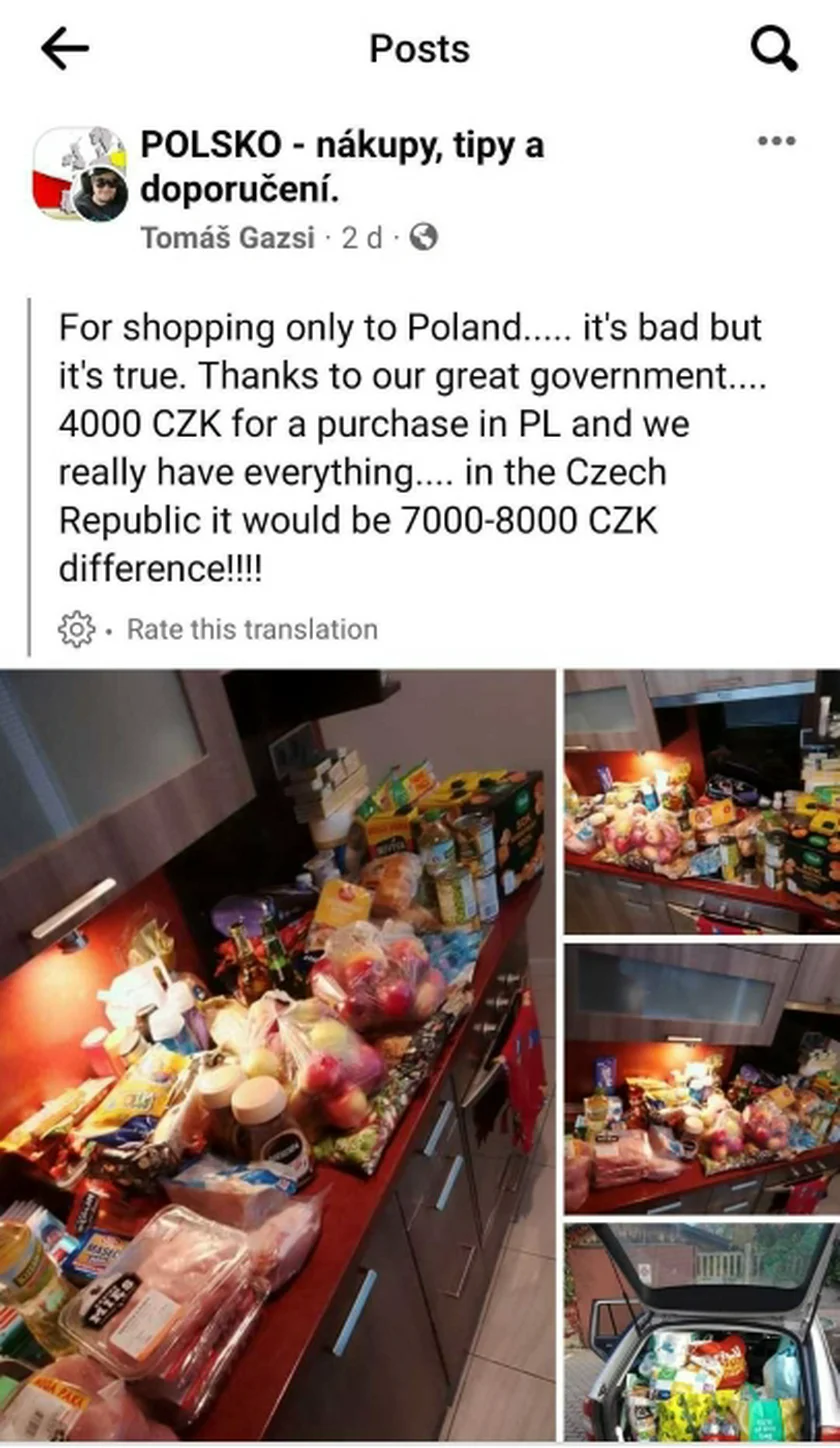 Savings made in Polish supermarkets, as posted on the