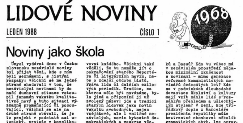 An example of a samizdat work, Lidové noviny