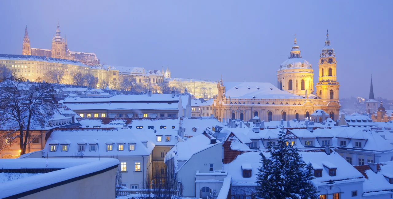 Prague Castle covered in snow. Photo: iStock / courtyardpix