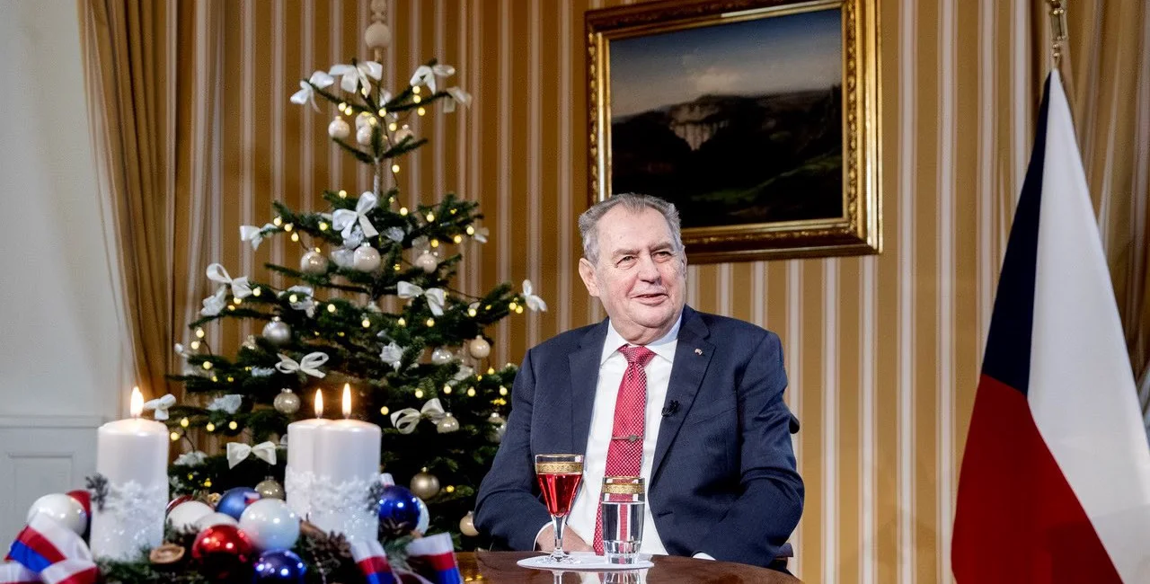 President Miloš Zeman addresses the nation on Dec. 26. Photo: Twitter.