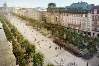 Visualization of trams on Wenceslas Square. Photo: IPR Praha.