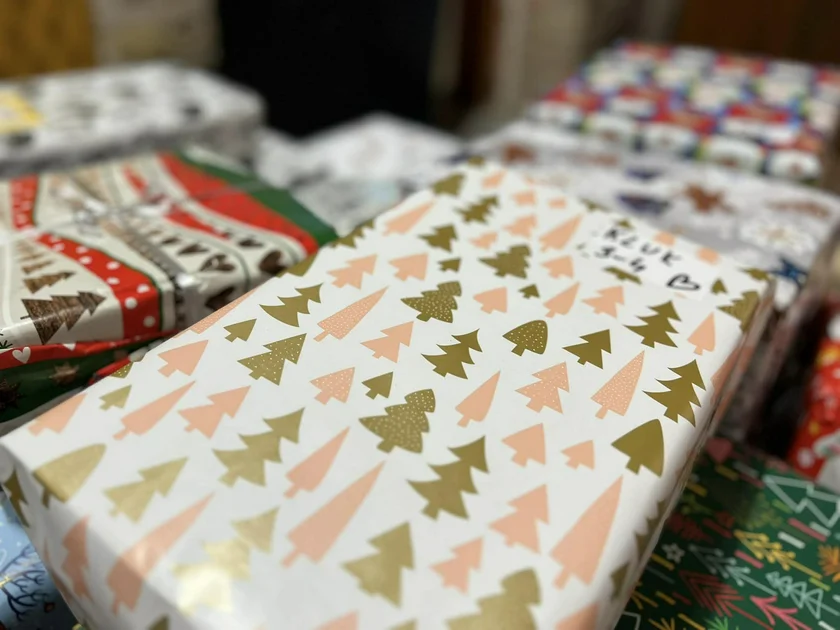 Christmas presents for the Krabice od bot drive. Photo: Facebook / Město Hustopeče