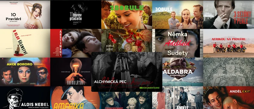 Screenshot of the České kino homepage