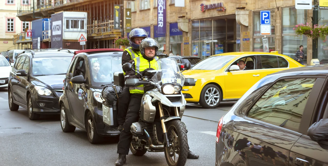 A motorcyclist in Prague's New Town. Photo by iStock - chasdesign.