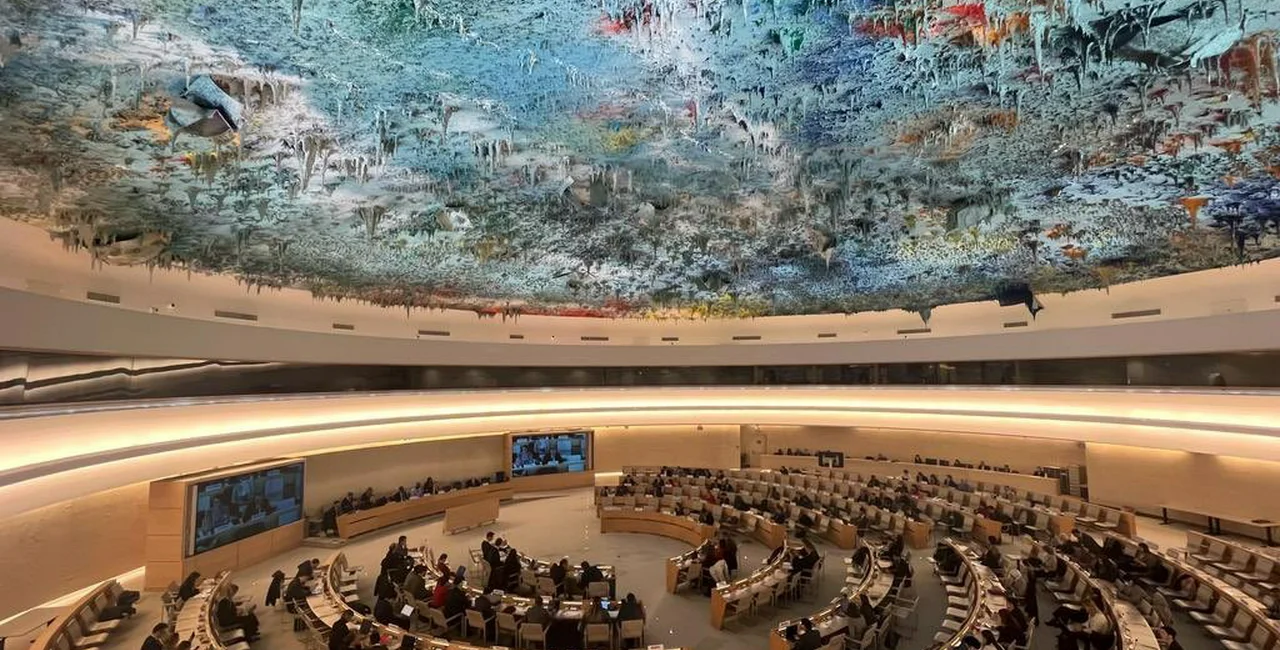 Czechia presents its human rights progress report to the UNHRC in Geneva. Photo: Interior Ministry, Twitter.