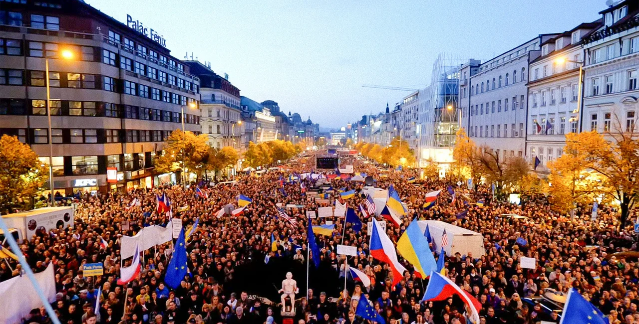 Million Moments pro-Ukraine demonstration in Prague on October 30, 2022. Photo: Facebook / Milion chvilek pro demokracii