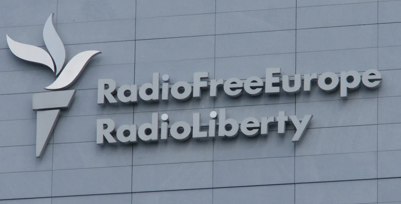 RFE_RL_Logo_Prague Logo of Radio Free EuropeRadio Liberty on its newly constructed building in Prague, pic by  Petr Kadlec