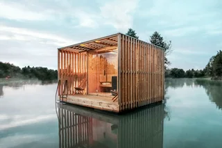 This innovative sauna is now floating on a Czech pond