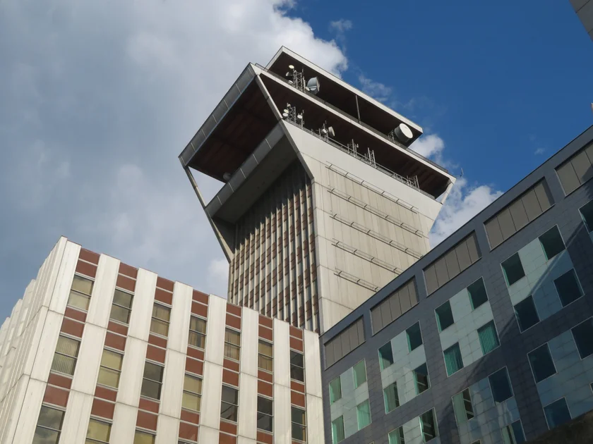 The Central Telecommunication Building in Žižkov. Photo by Raymond Johnston.