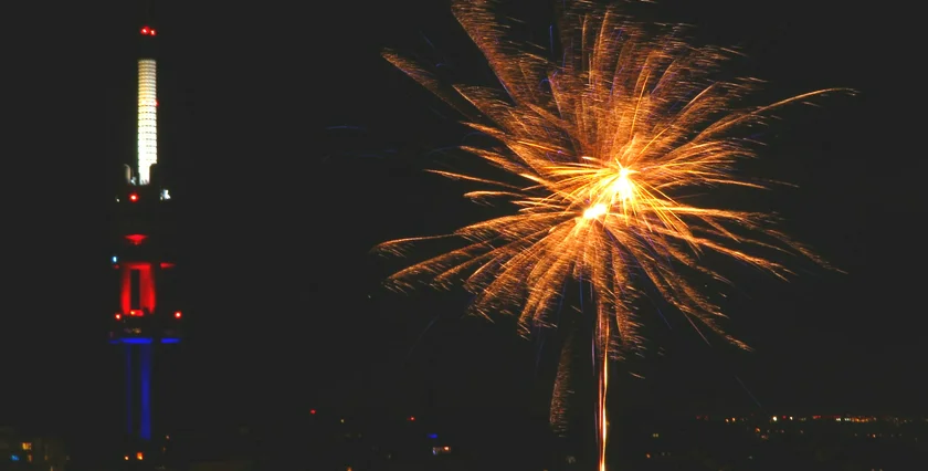 Fireworks seen from Parukářka on New Year's Eve. Photo: Raymond Johnston