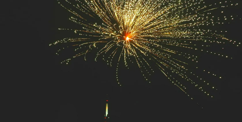 Fireworks seen from Parukářka on New Year's Eve. Photo: Raymond Johnston
