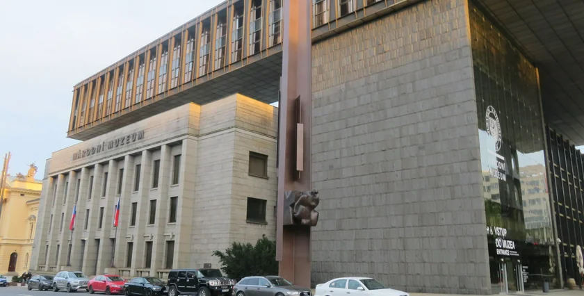 'The Flame' on the pylon in front of the New Building of the National Museum. Photo: Raymond Johnston.