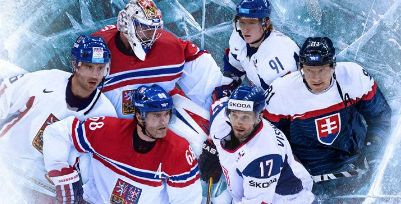 Promotional photo for the upcoming hockey game between the Czech and Slovak hockey teams, via the website of the O2 arena