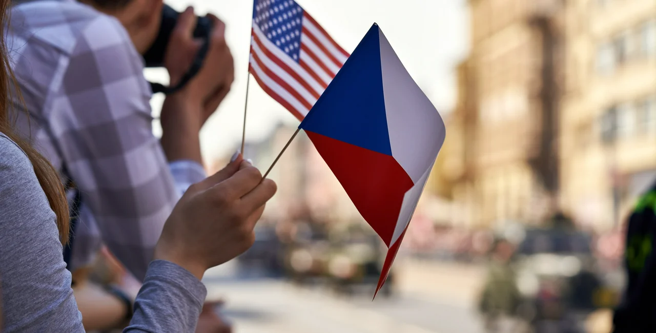 Woman holding Czech and American flags at the 2023 Freedom Celebration in Photo: iStock / Madeleine_Steinbach