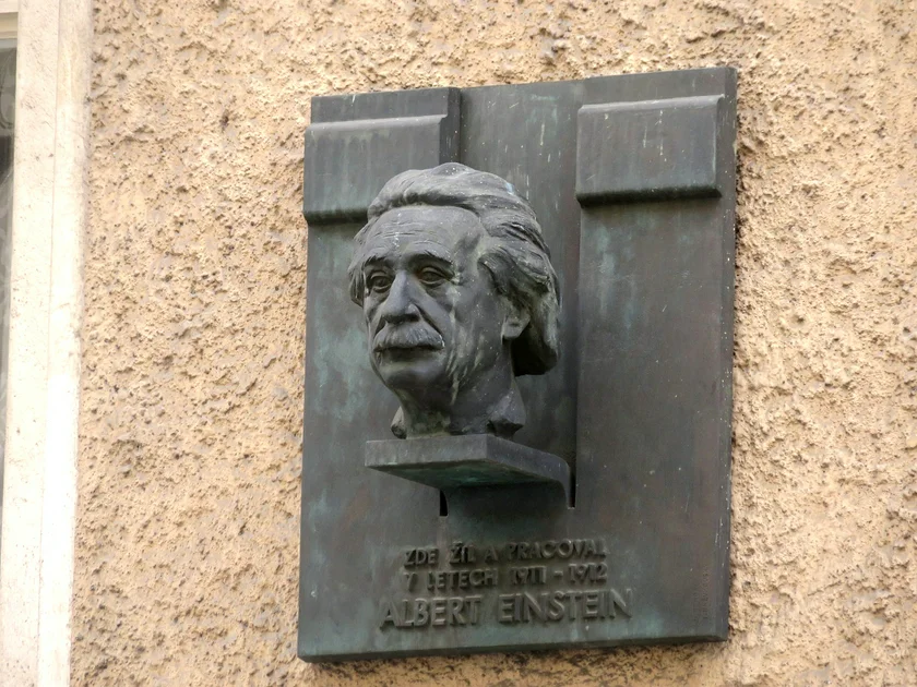 Bust of Albert Einstein at his former residence. Photo: Raymond Johnston
