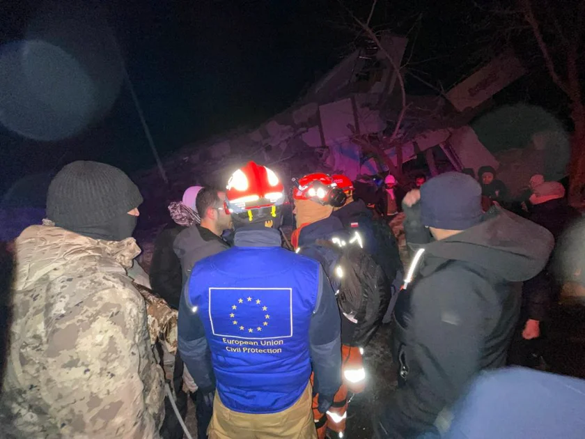 EU rescue teams in Turkey. Photo: Twitter, @eu_echo