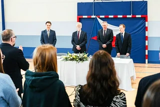Czech president Petr Pavel visits a school in the r Moravia-Silesia on Tuesday. Photo via Facebook / Petr Pavel