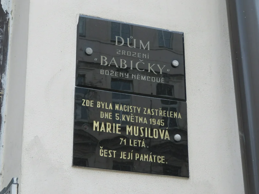 Plaque for Božena Němcová. Photo: Raymond Johnston