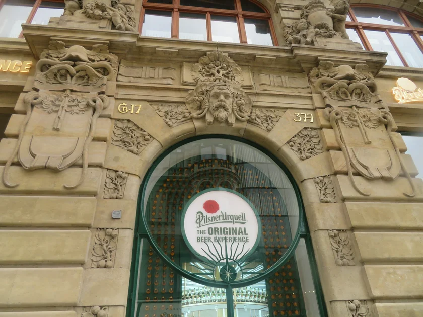 Art Nouveau details on the former bank building. Photo: Raymond Johnston