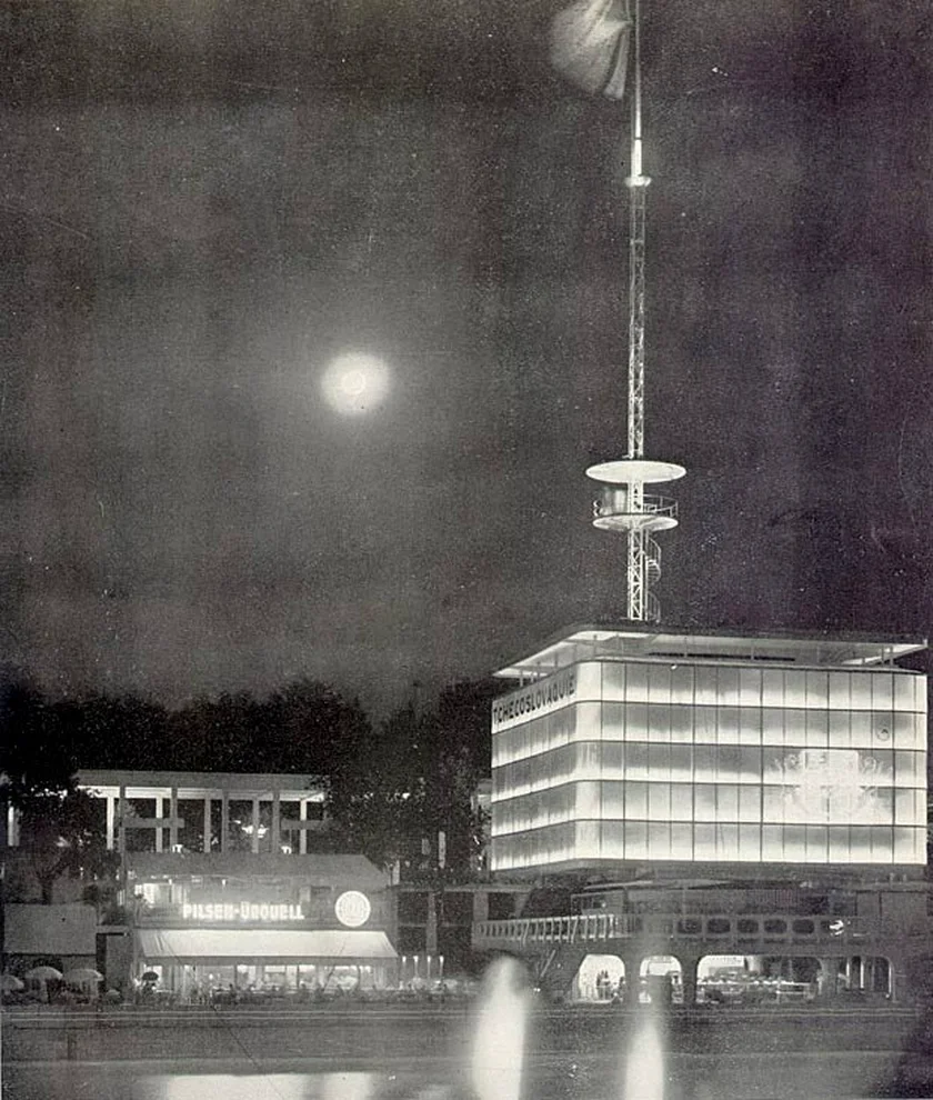 Czechoslovak pavilion at night. Photo: Public domain