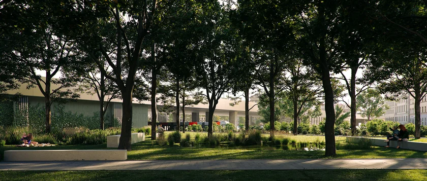 Greenspace by the highway. Photo: agps architecture