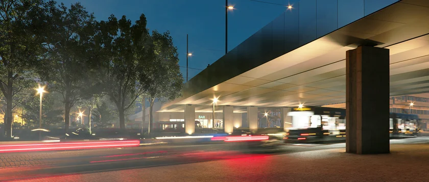 Shops under the highway. Photo: agps architecture