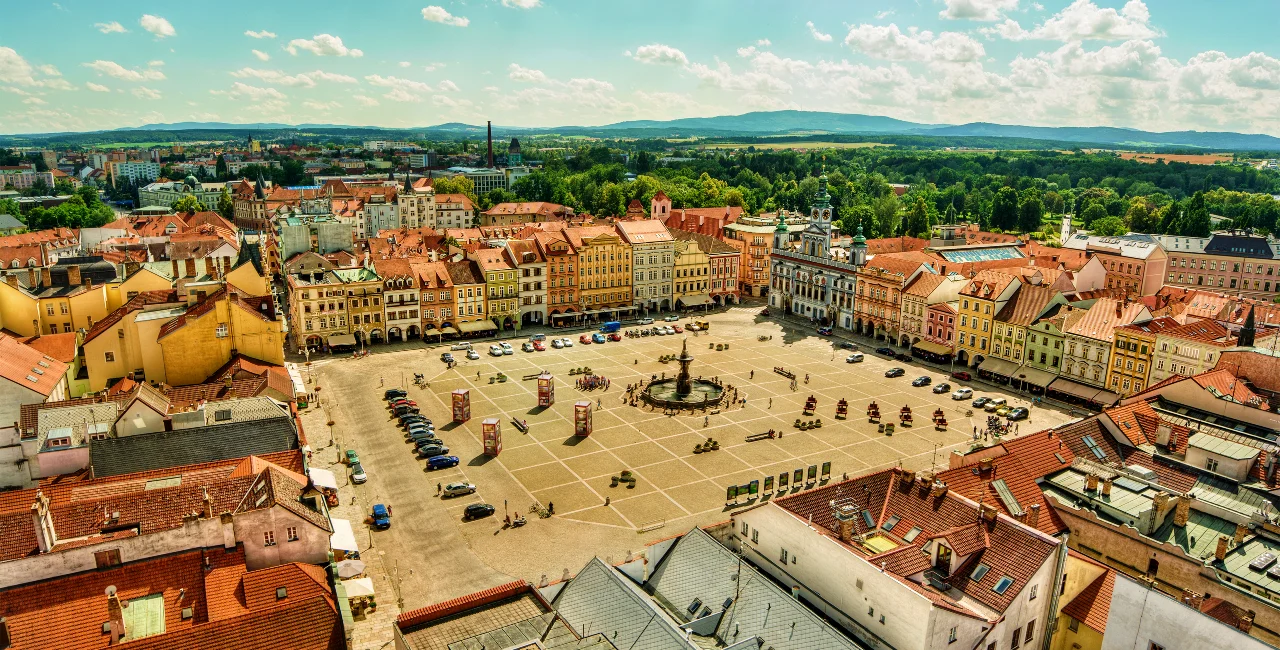 An aerial view of České Budějovice, which will be the (iStock -