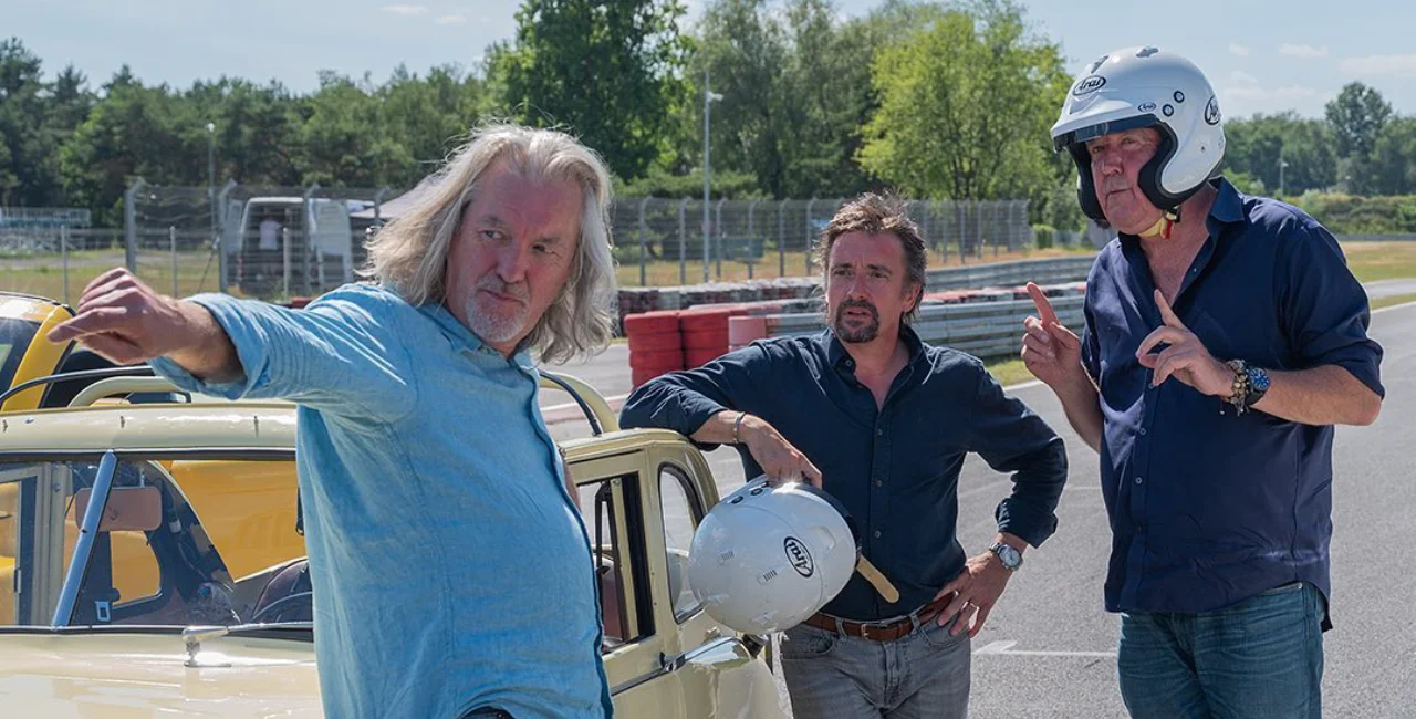 James May , Richard Hammond, and Jeremy Clarkson in The Grand Tour: Eurocrash. Photo: Instagram / The Grand Tour