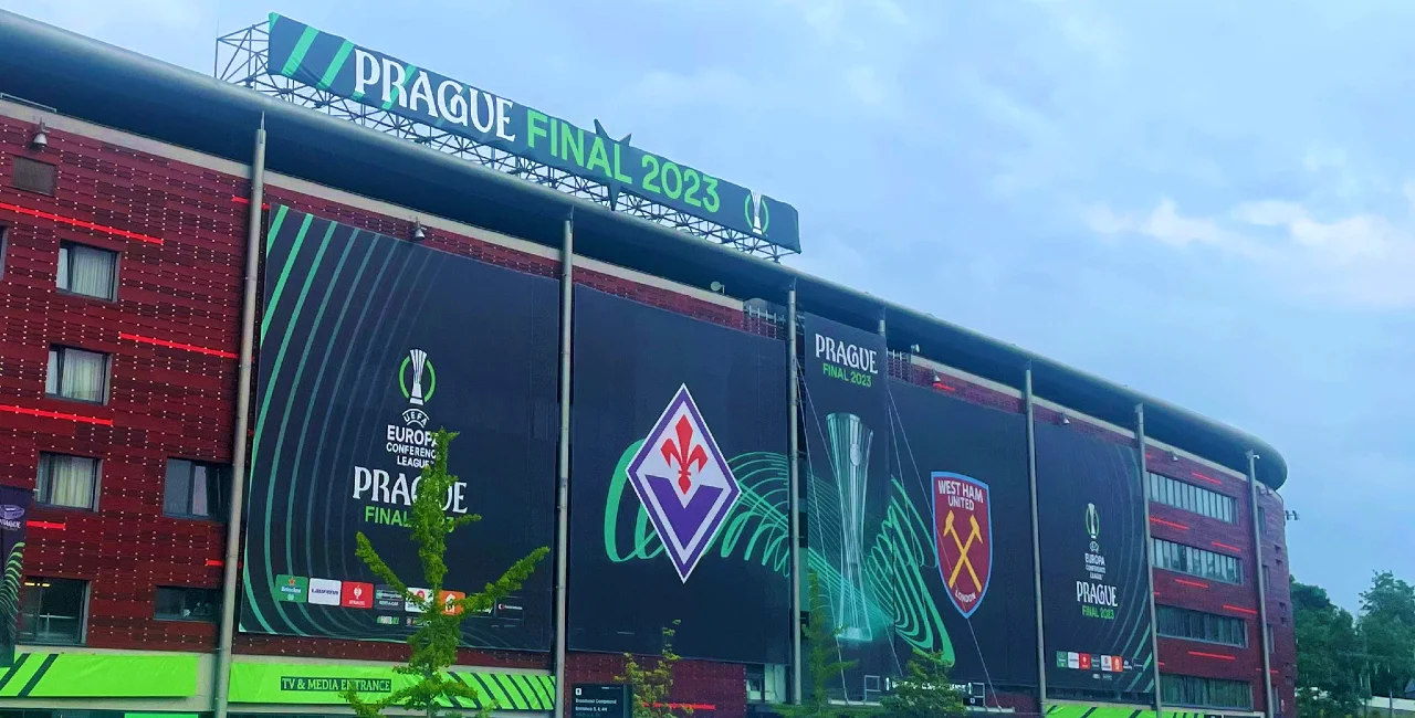 Slavia Prague's Fortuna Arena, which will today host the final (Twitter/@