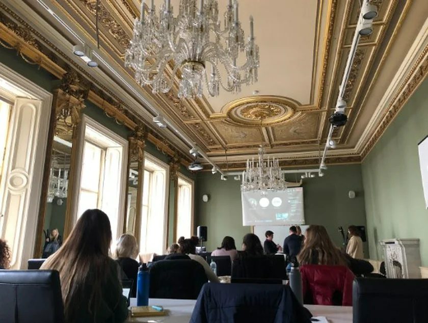 A lecture room at Anglo-American University. The ‘romance’ of studying in a European country is often a sought after factor for international students.