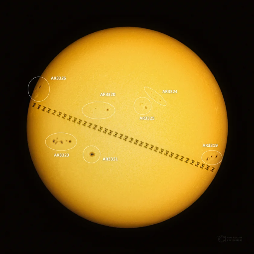 The International Space Station ISS in front of the Sun on June 3, 2023 from Uhlířov in the Opava region. Photo: Petr Horálek, FÚ SLU in Opava.
