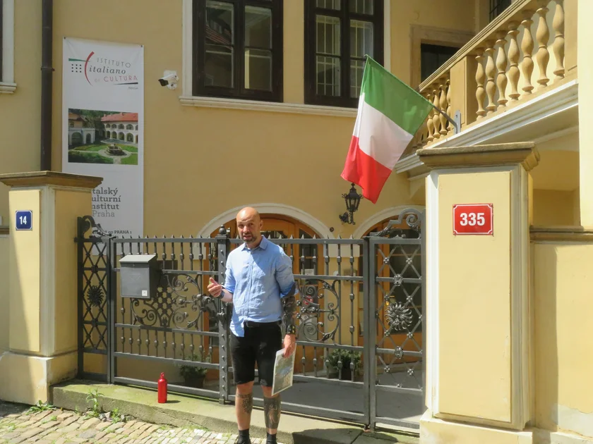 Tour guide Michal Šedivý at the Italian Cultural Institute. Photo: Raymond Johnston