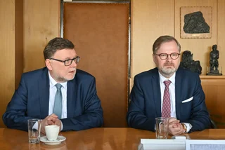 Photo of Finance Minister Zbyněk Stanjura and Prime Minister Petr Fiala via ODS