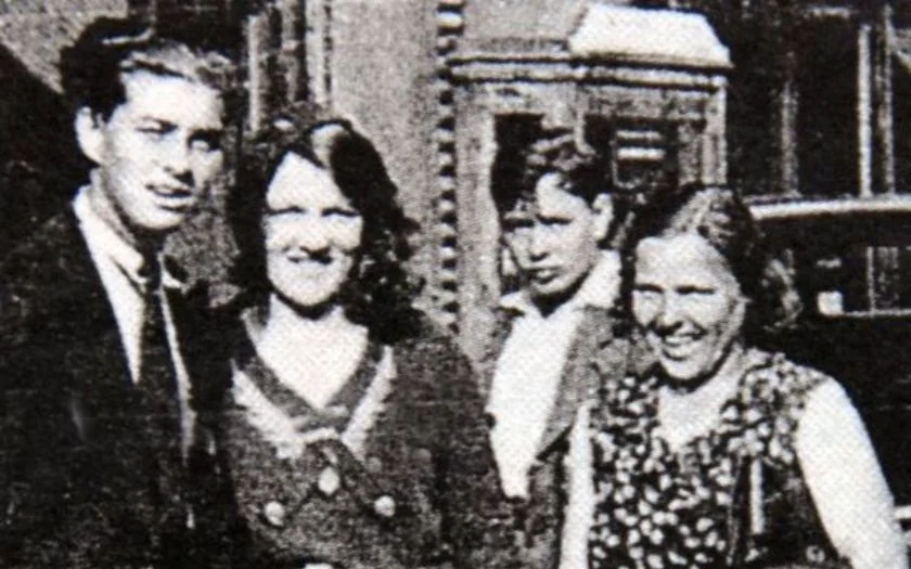 Otýlie Vranská (second from left), pictured at Wenceslas Square just one day before her murder