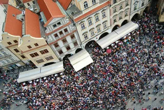 Tourists in Prague's Old Town Square. Photo: iStock / Angelina Flores