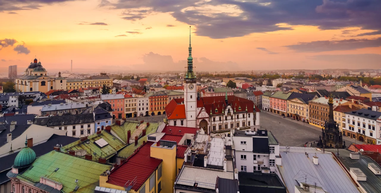 Olomouc at sunset. Photo via iStock by Velishchuk