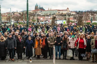 Hundreds honor Charles University shooting victims with human chain in Prague