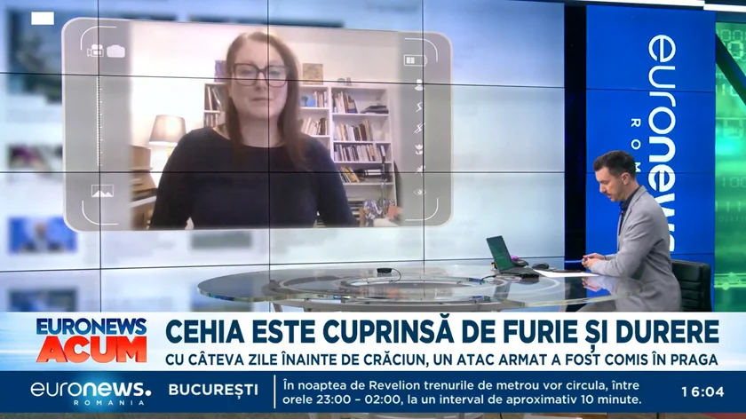 Me reporting from Prague on the tragic December events at Charles University for Euronews Romania.
