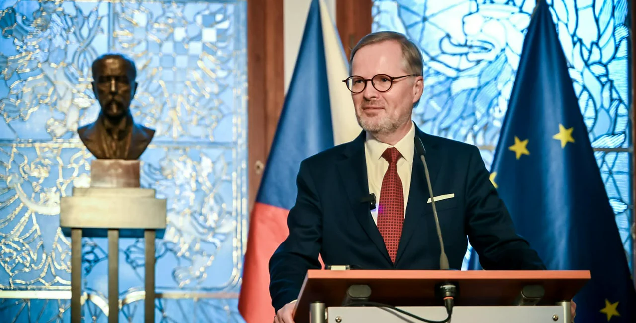 Czech PM Petr Fiala speaks before the government on February 14. Photo: Facebook / Petr Fiala