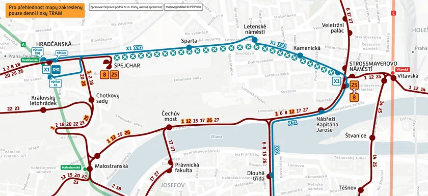 An overview of the tram line disruption (Photo: DPP)