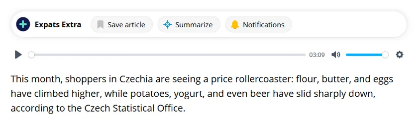 Article audio feature