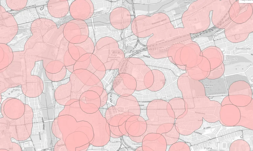 Map of banned locations in central Prague. Screengrab: Czech Ministry of Agriculture